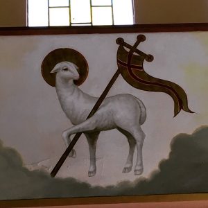 Lamb of God, Resurrection Church, Boyle Heights, painting