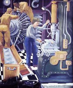 Employment through the Ages, JL Goez, mural, EDD building